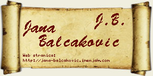 Jana Balčaković vizit kartica